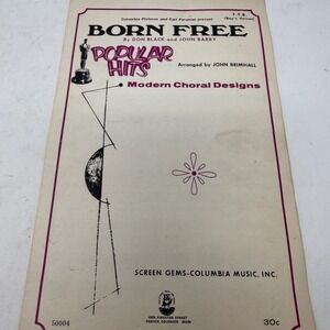 Born Free Sheet Music John Barry Don Black TTB Boys Voices Modern Choral Designs